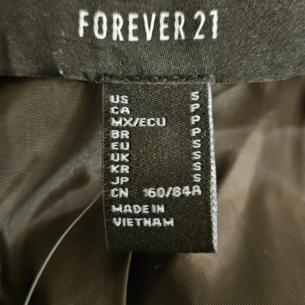 Forever 21 Plaid Pea Coat - Black, Brown, Cream - Picture 5 of 6